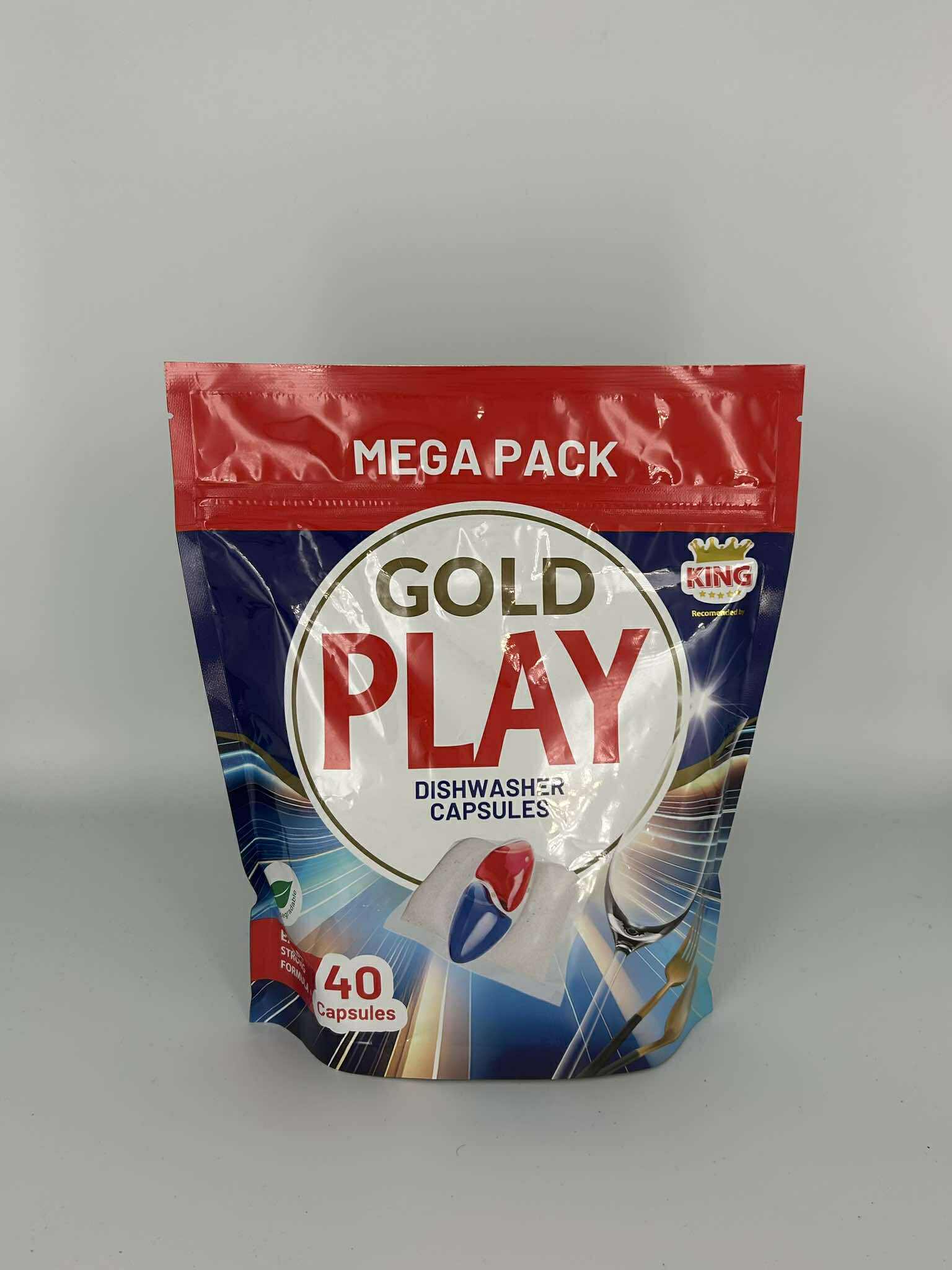 Kapsułki do zmywarki all in one z nabłyszczaczem gold play king 40 sztuk